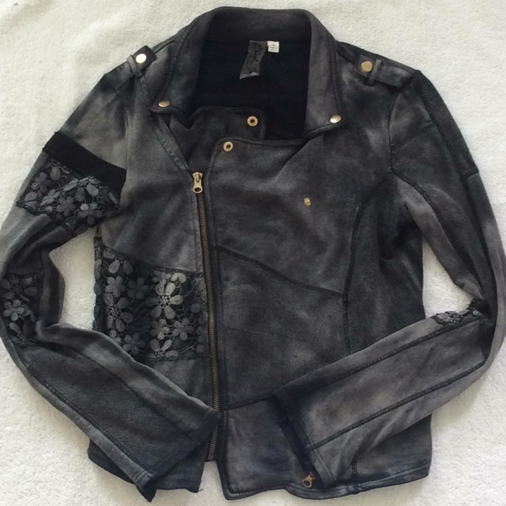 Black Swan Grey Black Flower Jacket